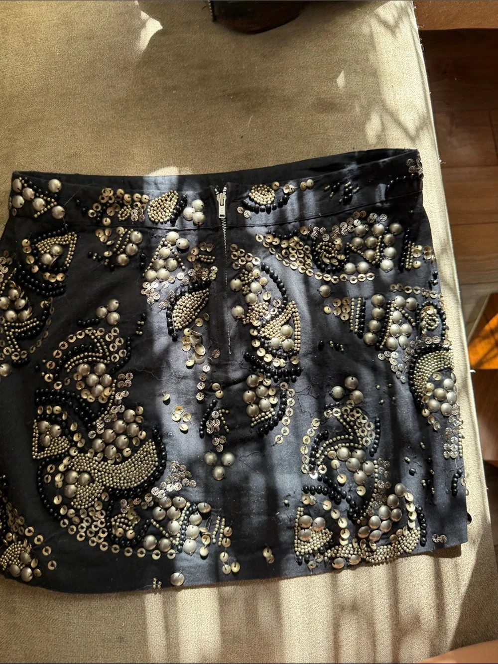 Topshop y2k nyc mini skirt with allover embellishments rock & roll boho